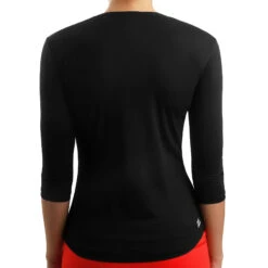 BIDI BADU Ariana Tech V-Neck Longsleeve Damen - Schwarz, Weiß -Tennis Point Geschaft 00477000 22