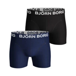BJØRN BORG Noos Solids Boxer Short 2er Pack Herren - Dunkelblau, Schwarz -Tennis Point Geschaft 03282000 000
