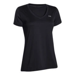 Under Armour Tech Solid T-Shirt Damen - Schwarz, Silber -Tennis Point Geschaft 03833000 000 1