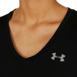 Under Armour Tech Solid T-Shirt Damen - Schwarz, Silber -Tennis Point Geschaft 03833000 0 5