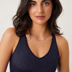 BJØRN BORG Borg Mid V Support Sport-BH Damen - Blau