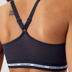 BJØRN BORG Borg Mid V Support Sport-BH Damen - Blau -Tennis Point Geschaft 05483000 16