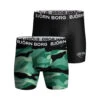 BJØRN BORG Performance Boxer Short 2er Pack Herren - Grün, Schwarz