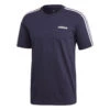 ADIDAS Essentials 3-Stripes T-Shirt Herren - Dunkelblau, Weiß