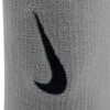 Nike Swoosh Doublewide Schweißband 2er Pack - Hellgrau, Schwarz