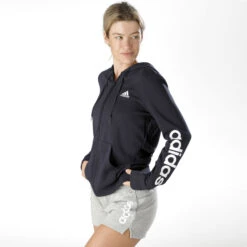 ADIDAS Linear FT Sweatjacke Damen - Dunkelblau, Weiß