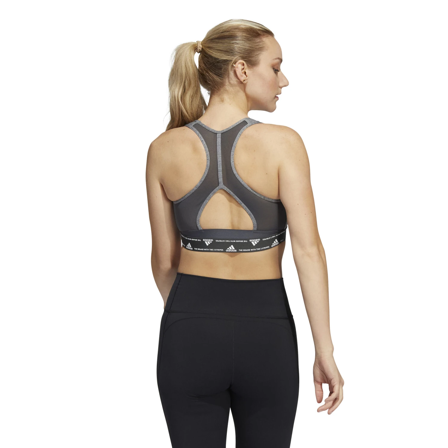 Aeroreact Low-Support 3 Stripes Sport-BH Damen - Grau ADIDAS Aeroreact Low-Support 3 Stripes Sport-BH Damen - Grau -Tennis Point Geschaft 17408000 14