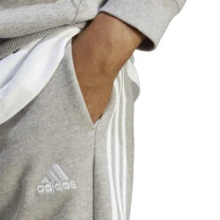 ADIDAS Essentials French Terry Tapered Cuff 3-Stripes Trainingshose Herren - Hellgrau, Weiß