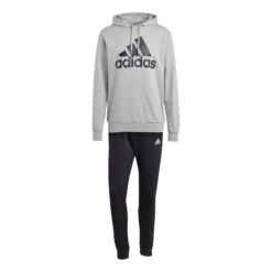 ADIDAS Big Logo Terry Trainingsanzug Herren - Hellgrau, Schwarz