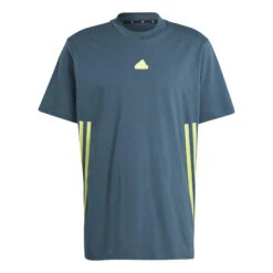ADIDAS Future Icon 3 Stripes T-Shirt Herren - Dunkelgrau, Limette -Tennis Point Geschaft 18362000 000