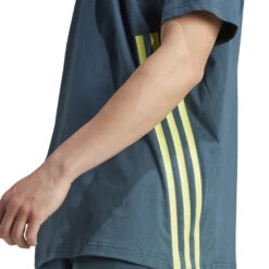 ADIDAS Future Icon 3 Stripes T-Shirt Herren - Dunkelgrau, Limette -Tennis Point Geschaft 18362000 17